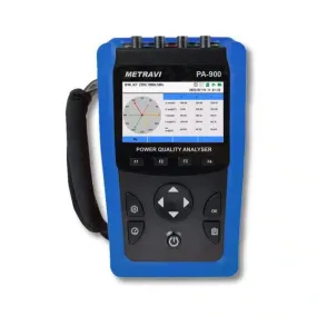 Metravi PA-900 Portable Power Quality Analyser with CAT III 600V, IP30. RJ45- Ethernet Interface.