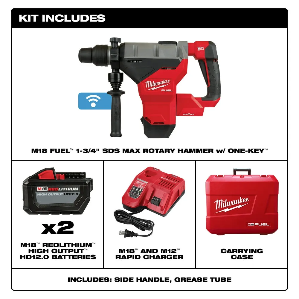 Milwaukee 2718-22HD M18 FUEL 18V 1-3/4 Inch SDS MAX Rotary Hammer ONE KEY Kit