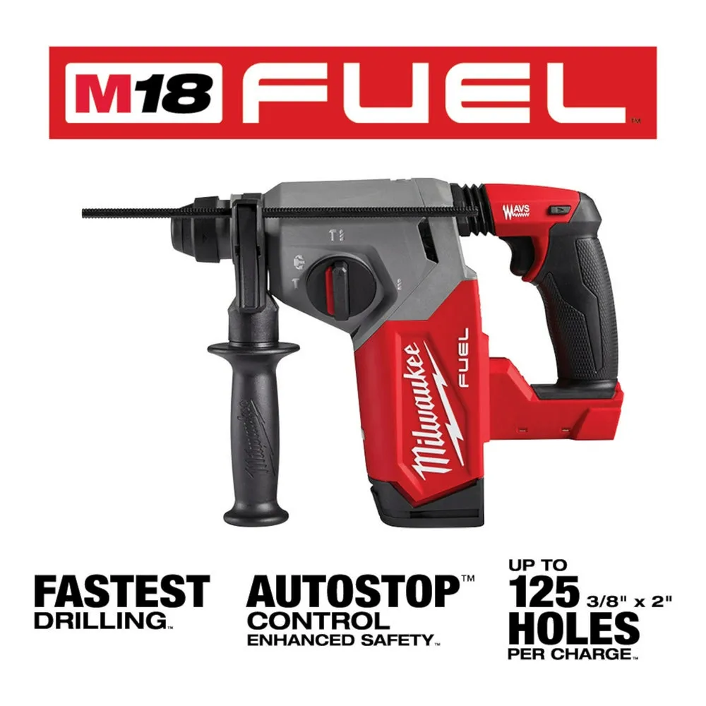 Milwaukee 2912-20 M18 FUEL 18V 1" SDS Plus Rotary Hammer w/ 4-1/2" / 5" Grinder