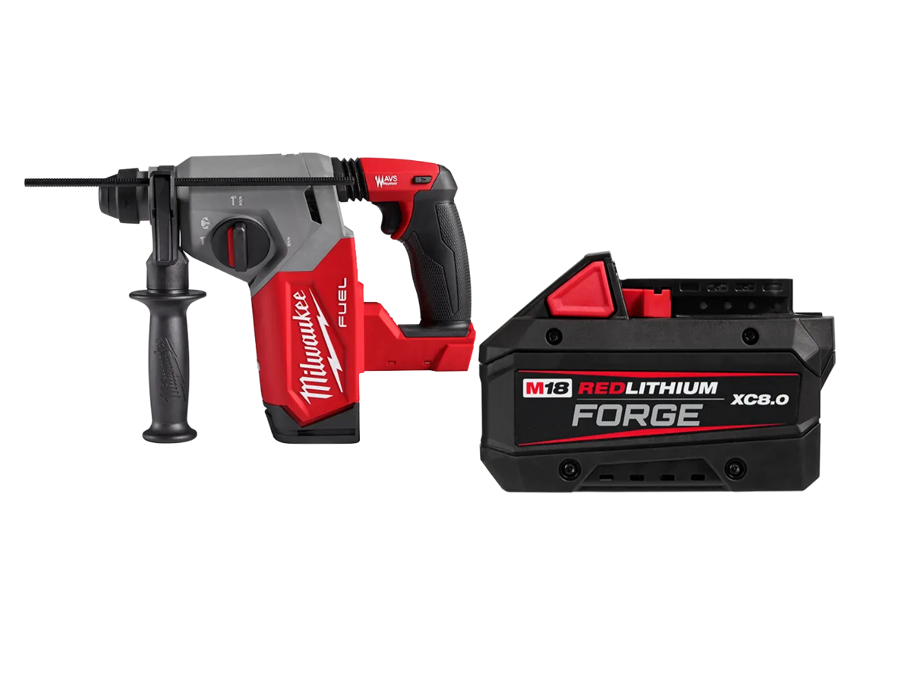 Milwaukee 2912-20B8F M18 FUEL 18V 1" SDS Plus Rotary Hammer w/ 8AH Forge Battery