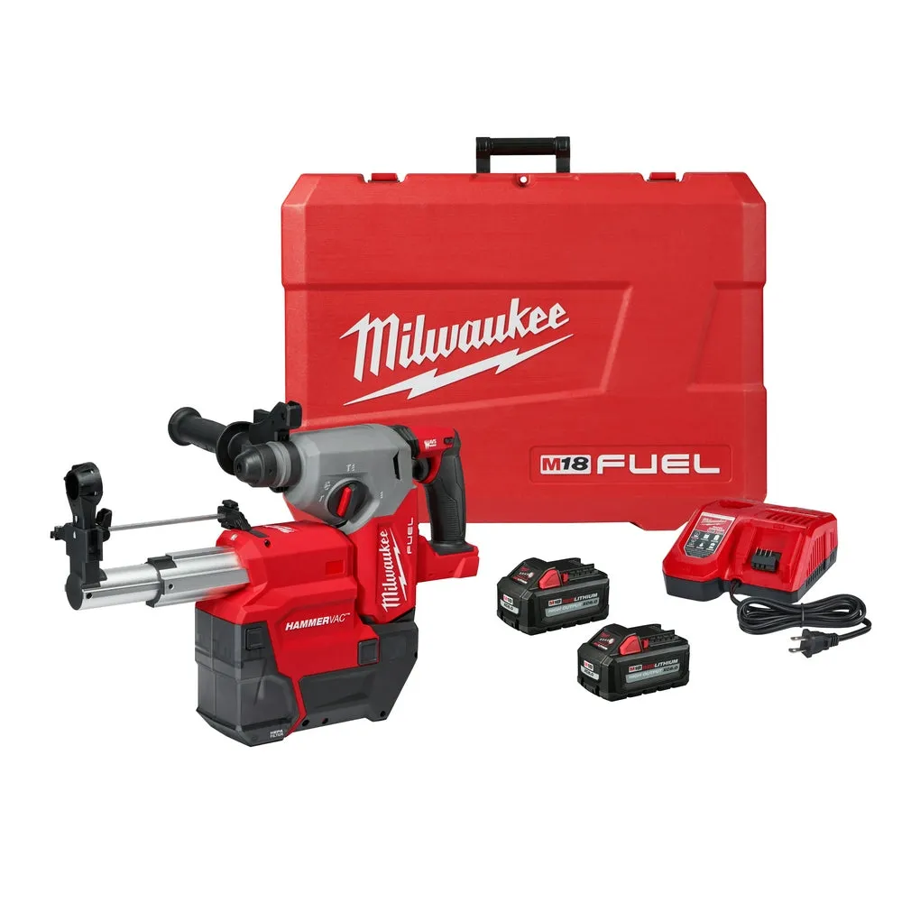 Milwaukee 2912-22DE M18 FUEL 18V 1" SDS Plus Rotary Hammer Dust Extractor Kit