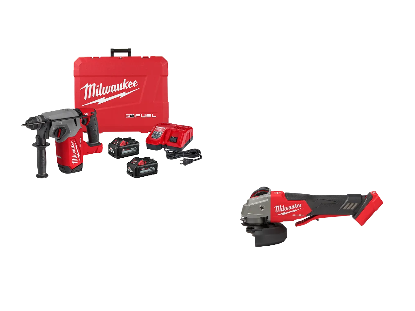 Milwaukee 2912-22GR M18 FUEL 18V 1" SDS  Rotary Hammer / Grinder Combo Kit