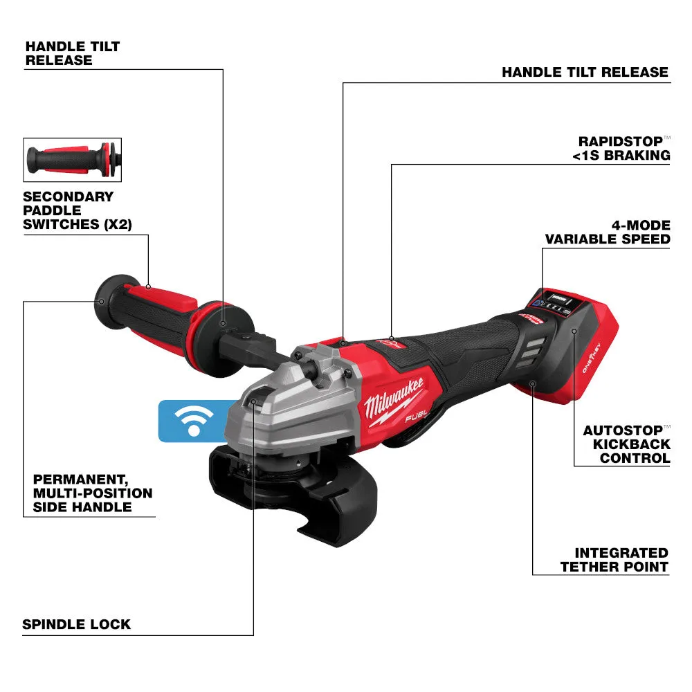 Milwaukee 2986-20 M18 FUEL 18V 4-1/2" / 5" Dual-Trigger Braking Grinder