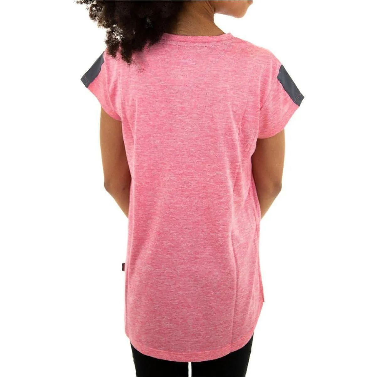 More Mile Girls Cap Short Sleeve Training Top - Pink