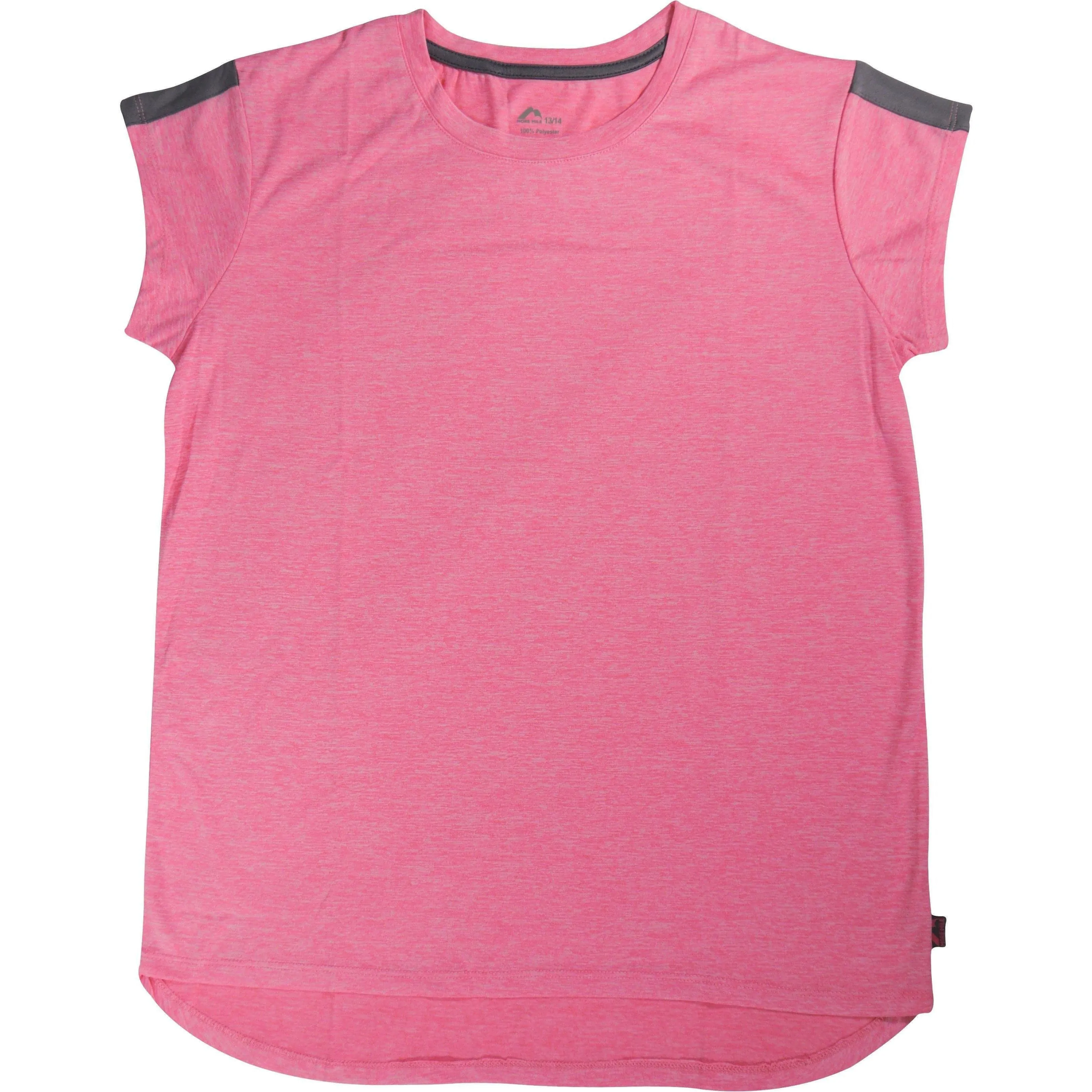 More Mile Girls Cap Short Sleeve Training Top - Pink