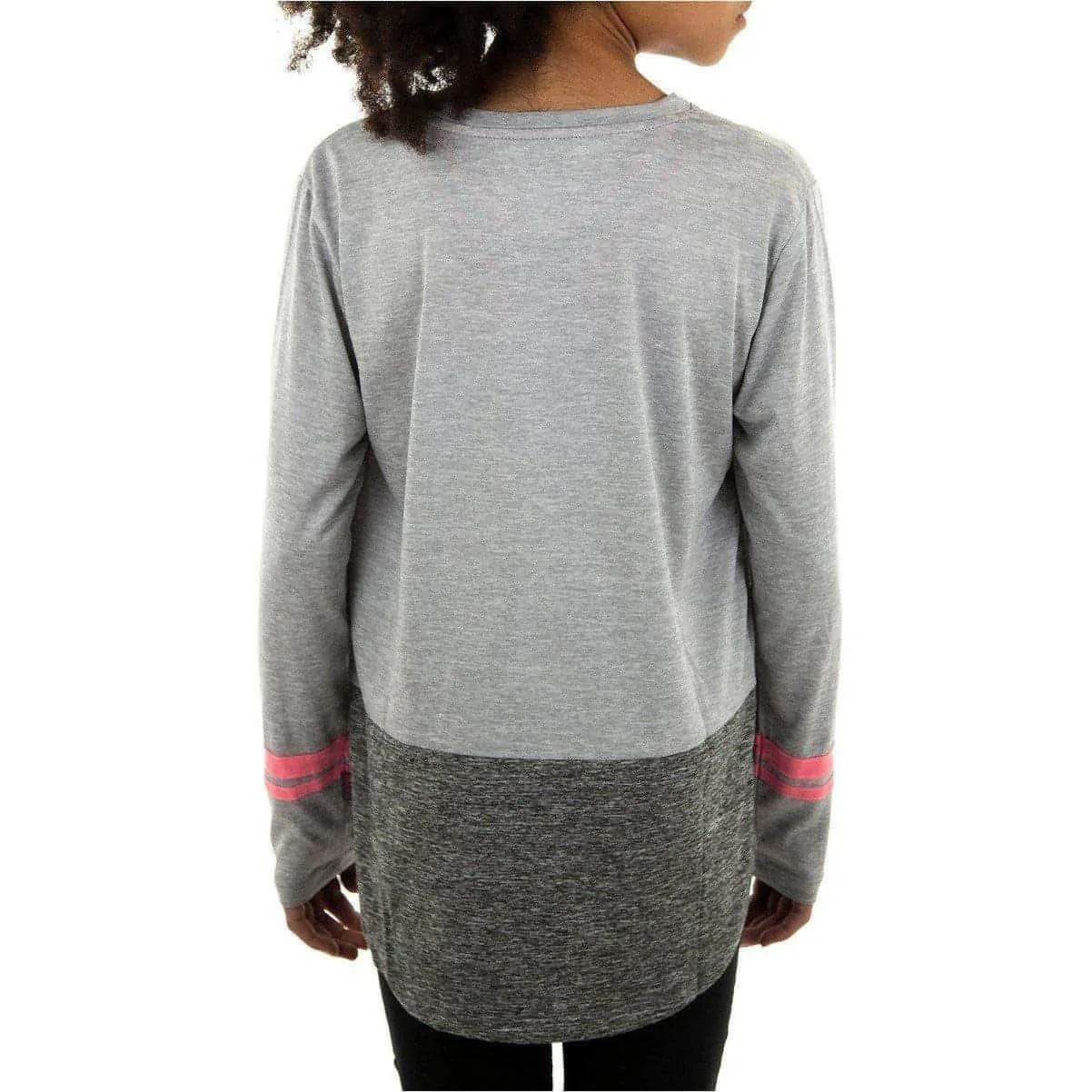 More Mile Marl Girls Long Sleeve Running Top - Grey