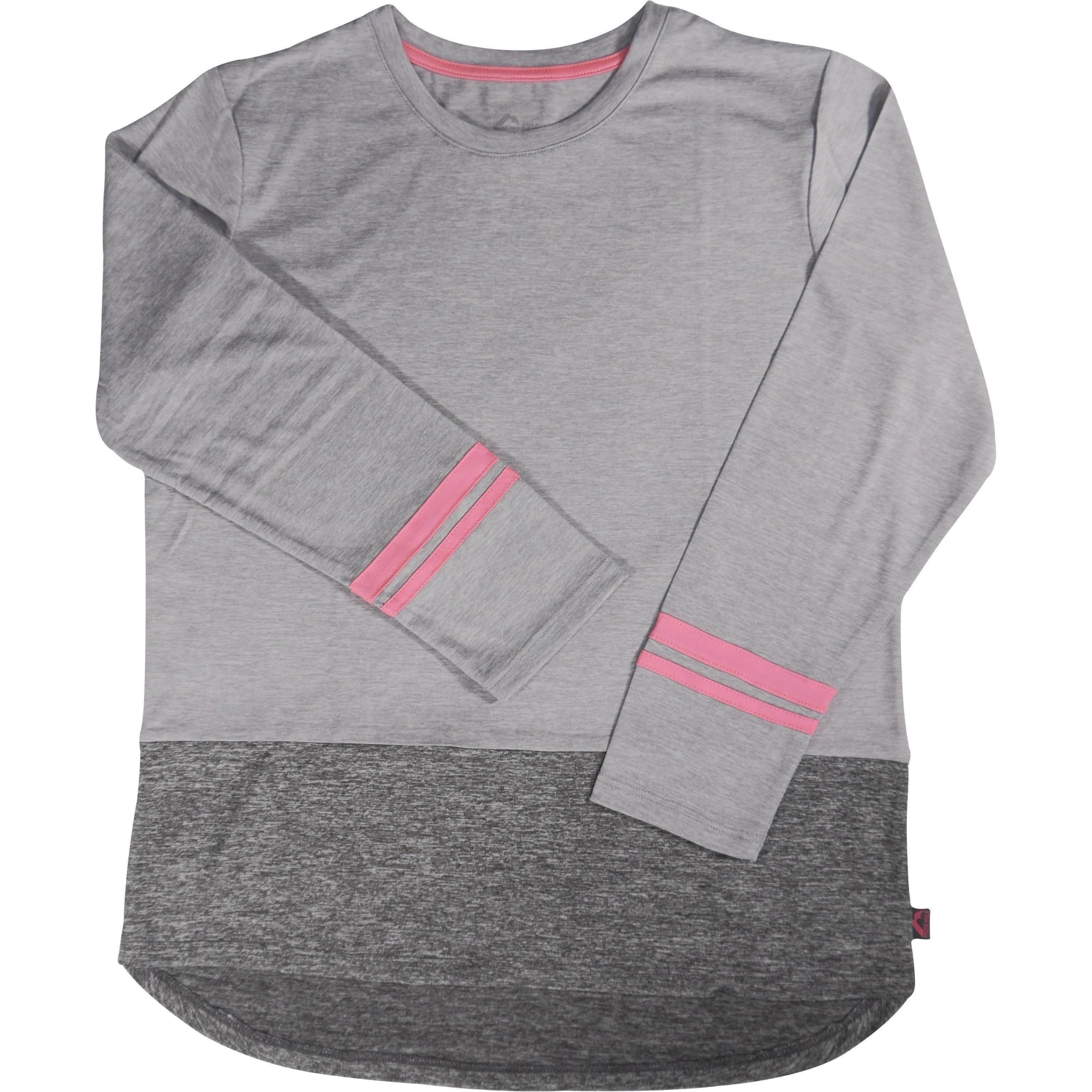 More Mile Marl Girls Long Sleeve Running Top - Grey