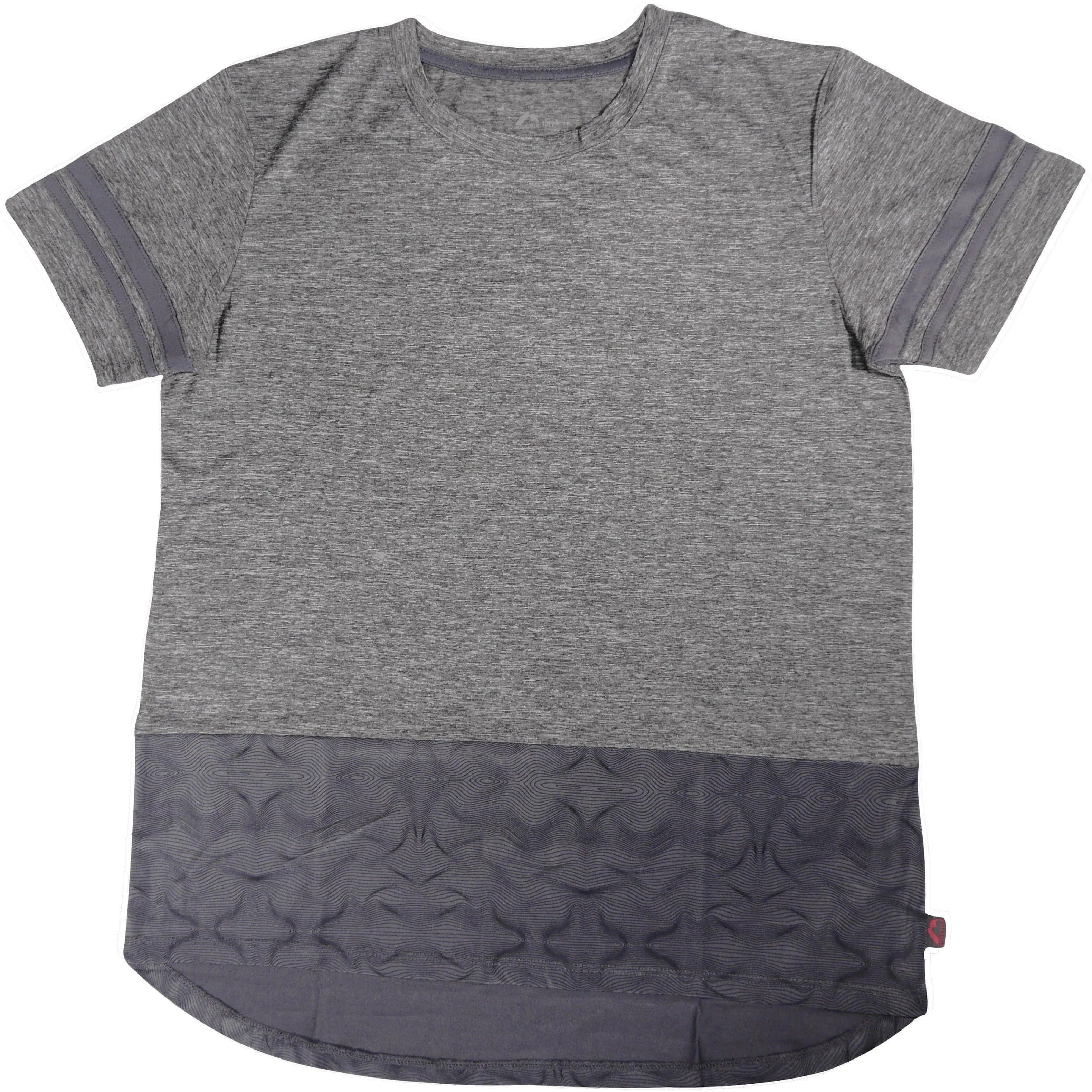 More Mile Marl Girls Short Sleeve Training Top - Grey