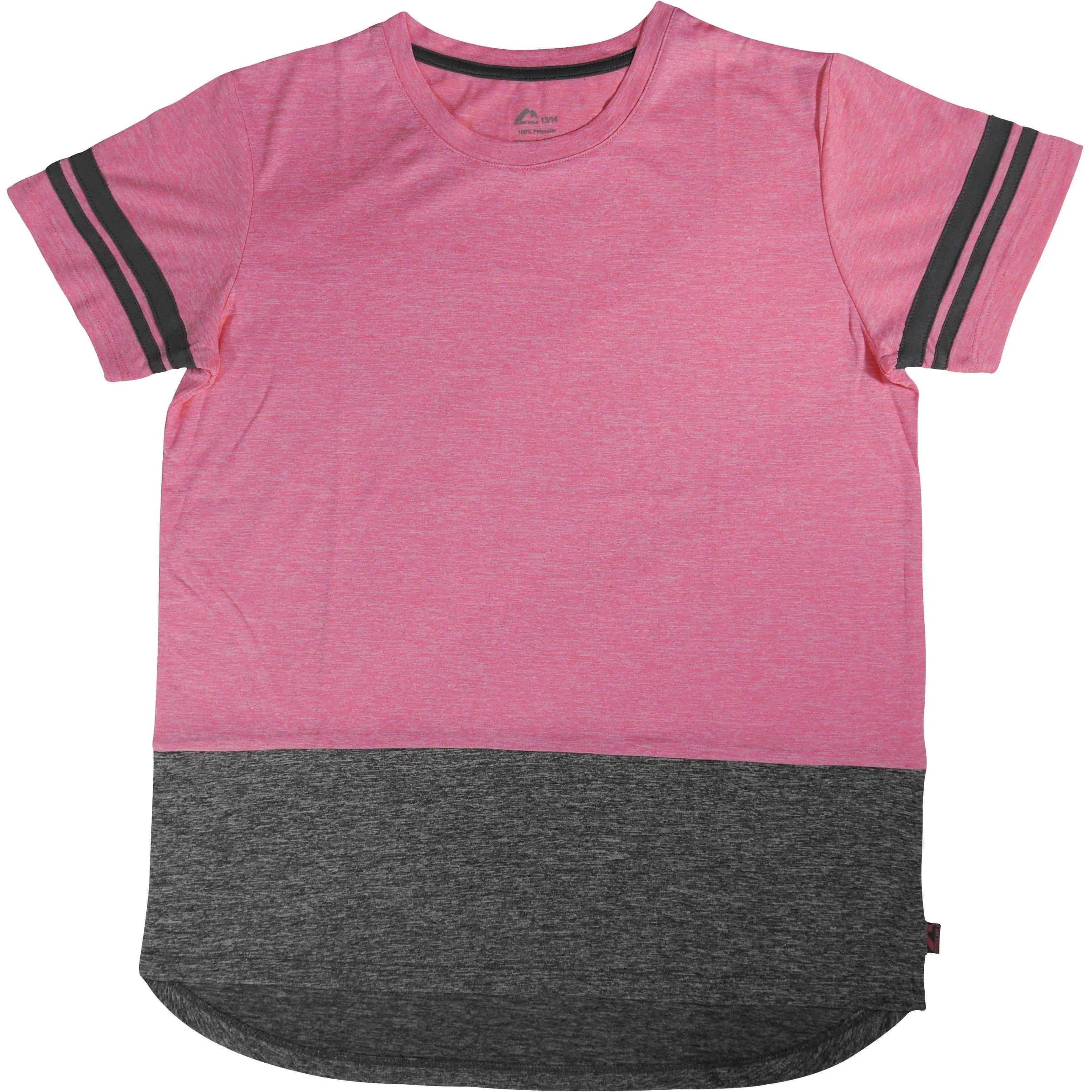 More Mile Marl Girls Short Sleeve Training Top - Pink