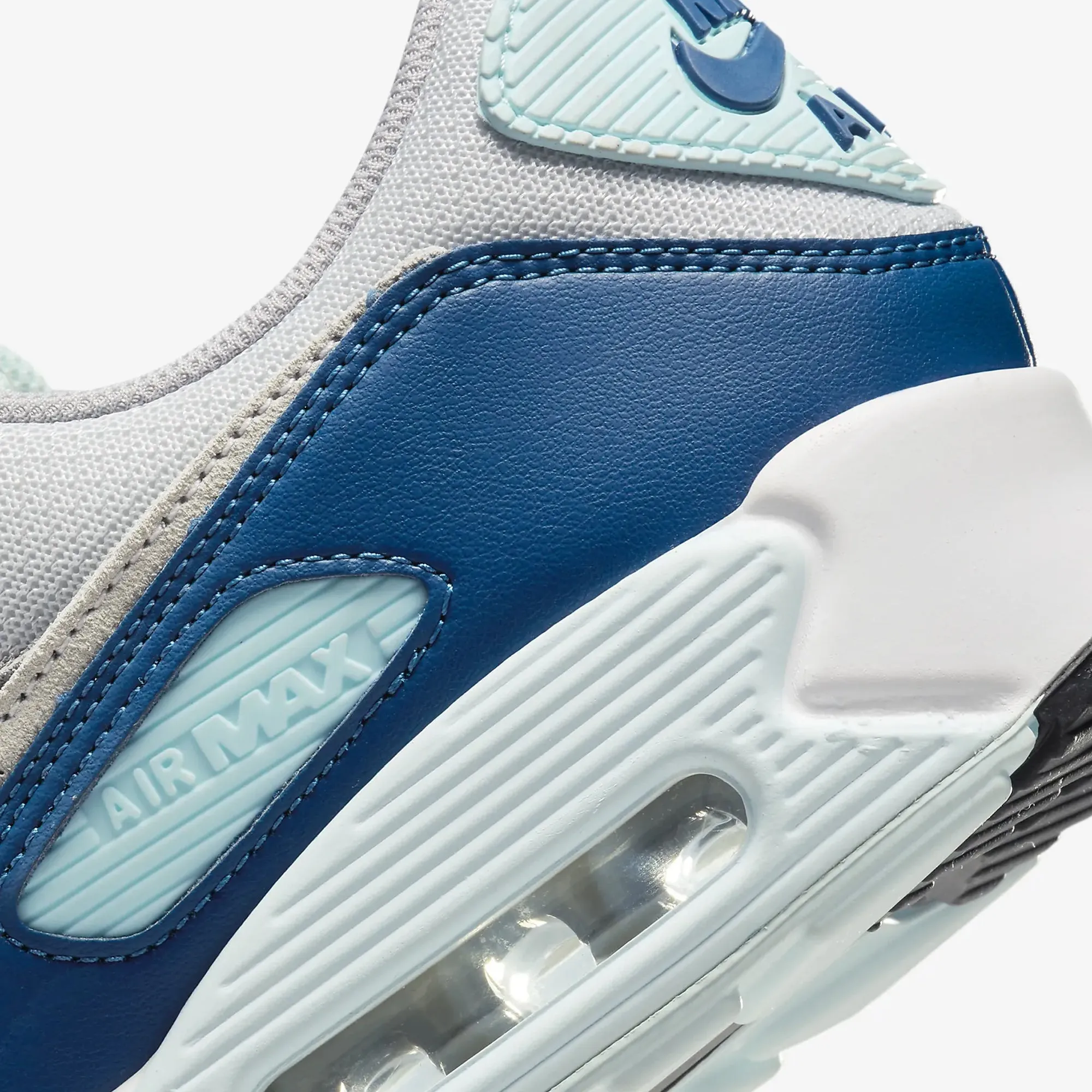 Nike | AIR MAX 90  { PURE PLATINUM/WHITE-GLACIER BLUE