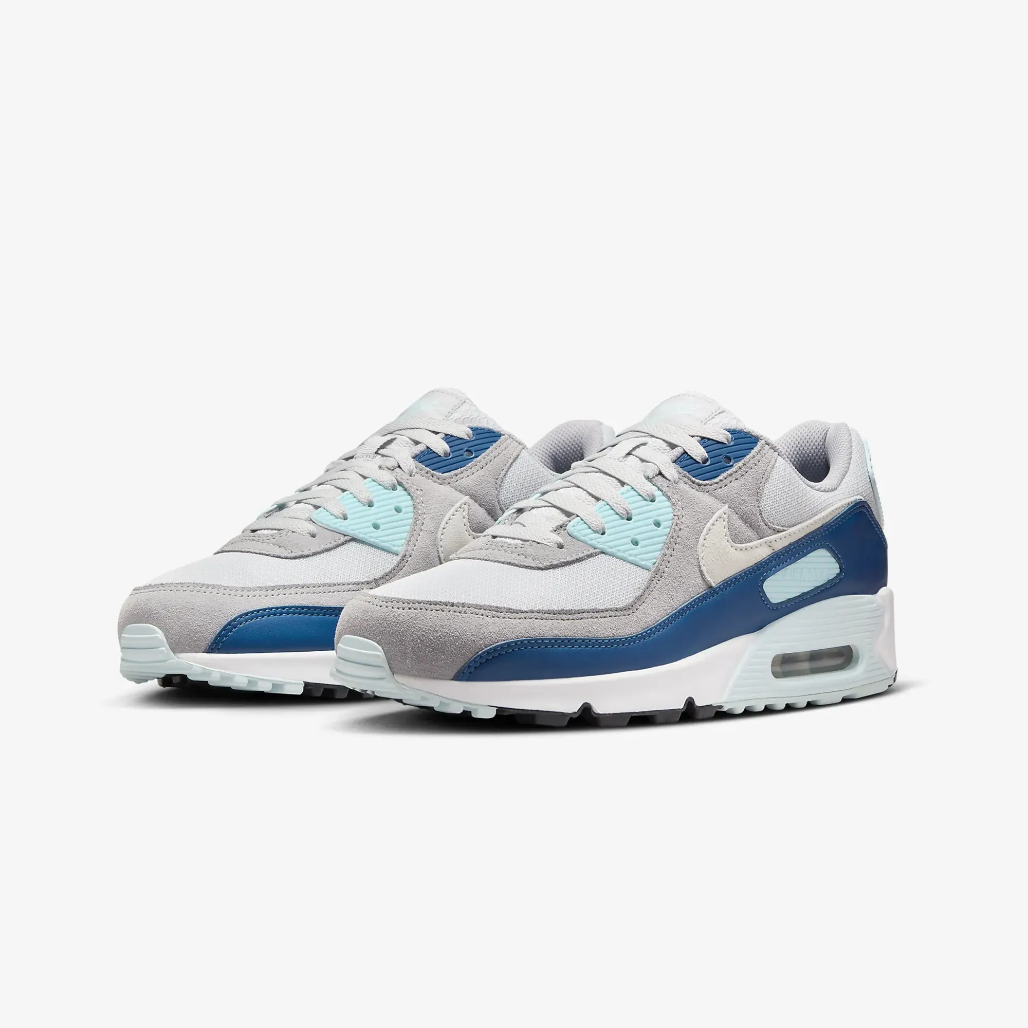 Nike | AIR MAX 90  { PURE PLATINUM/WHITE-GLACIER BLUE