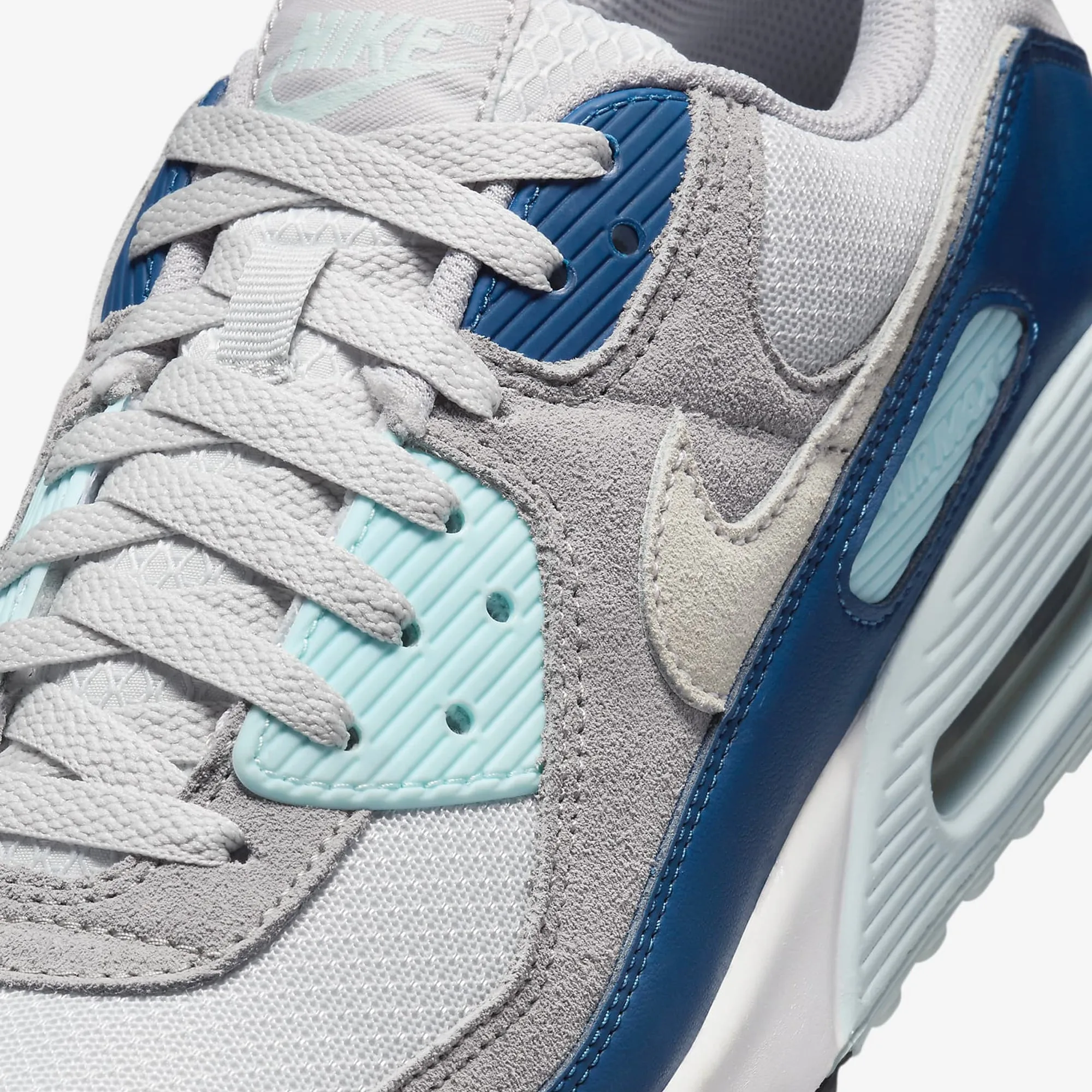 Nike | AIR MAX 90  { PURE PLATINUM/WHITE-GLACIER BLUE