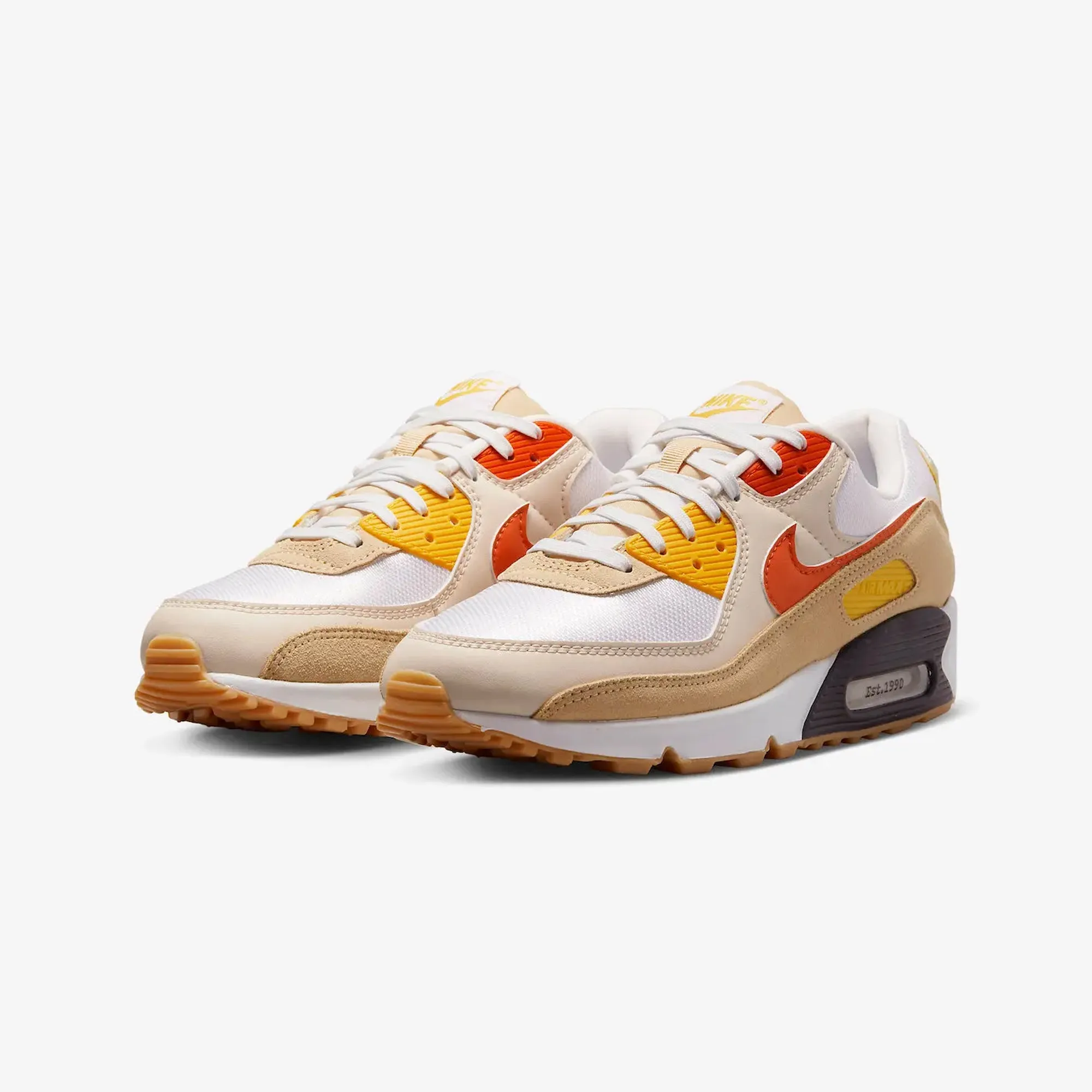 Nike | AIR MAX 90 SE  { SUMMIT WHITE/SAFETY ORANGE-SESAME