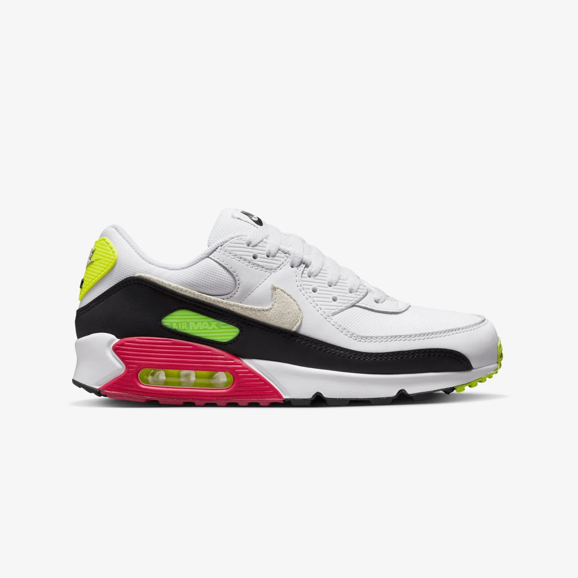 Nike | AIR MAX 90 { WHITE/BLACK-VOLT-RUSH PINK