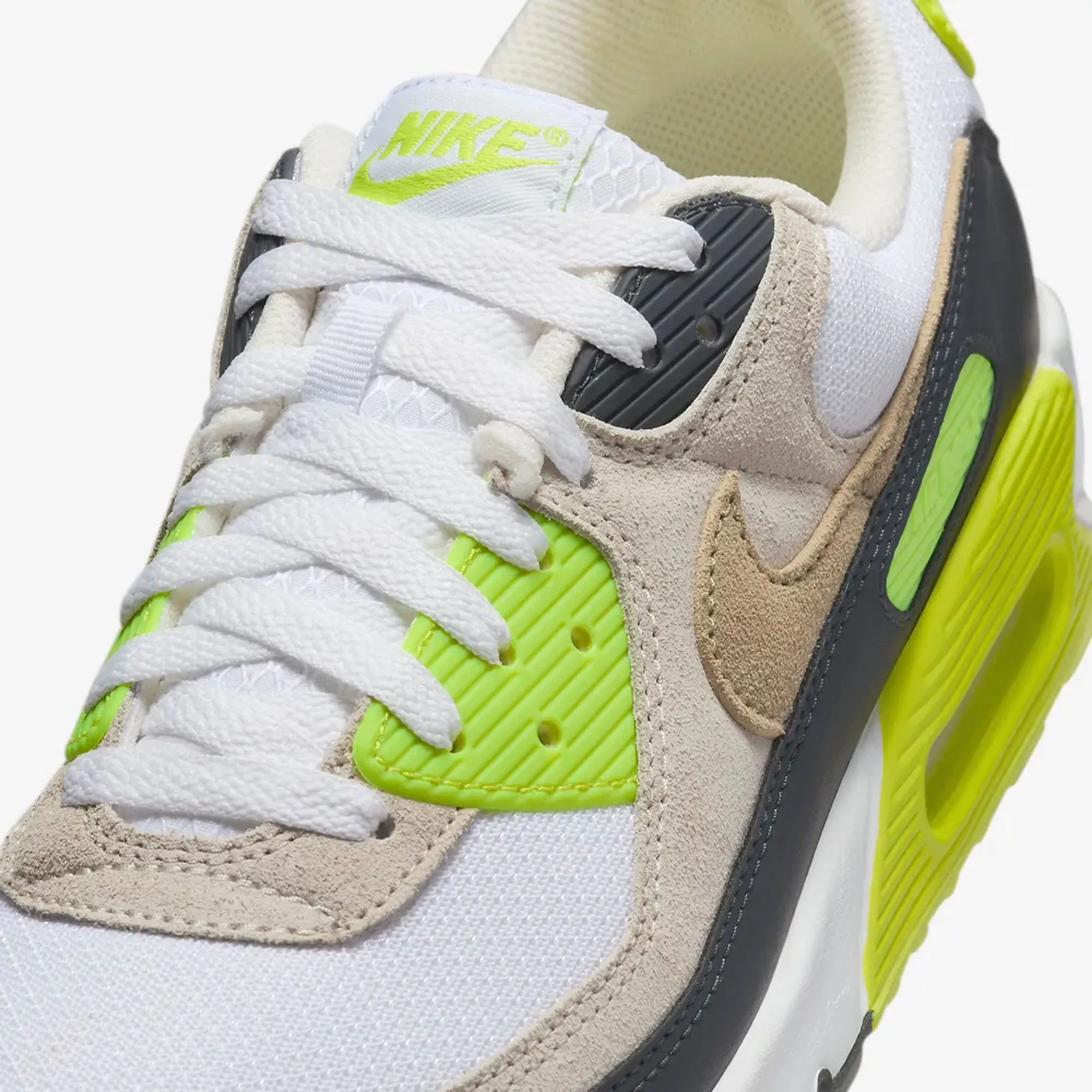 NIKE | AIR MAX 90 { WHITE/KHAKI-CYBER-DK SMOKE GREY