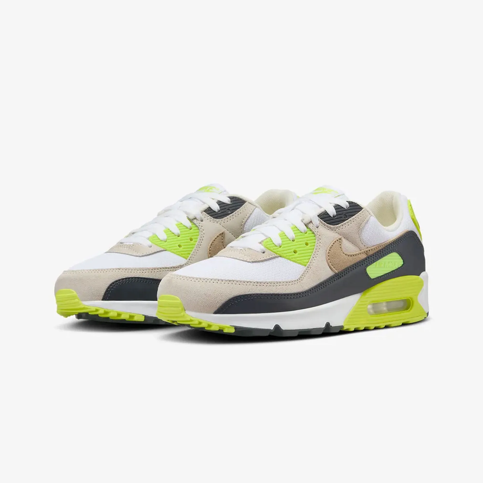 NIKE | AIR MAX 90 { WHITE/KHAKI-CYBER-DK SMOKE GREY