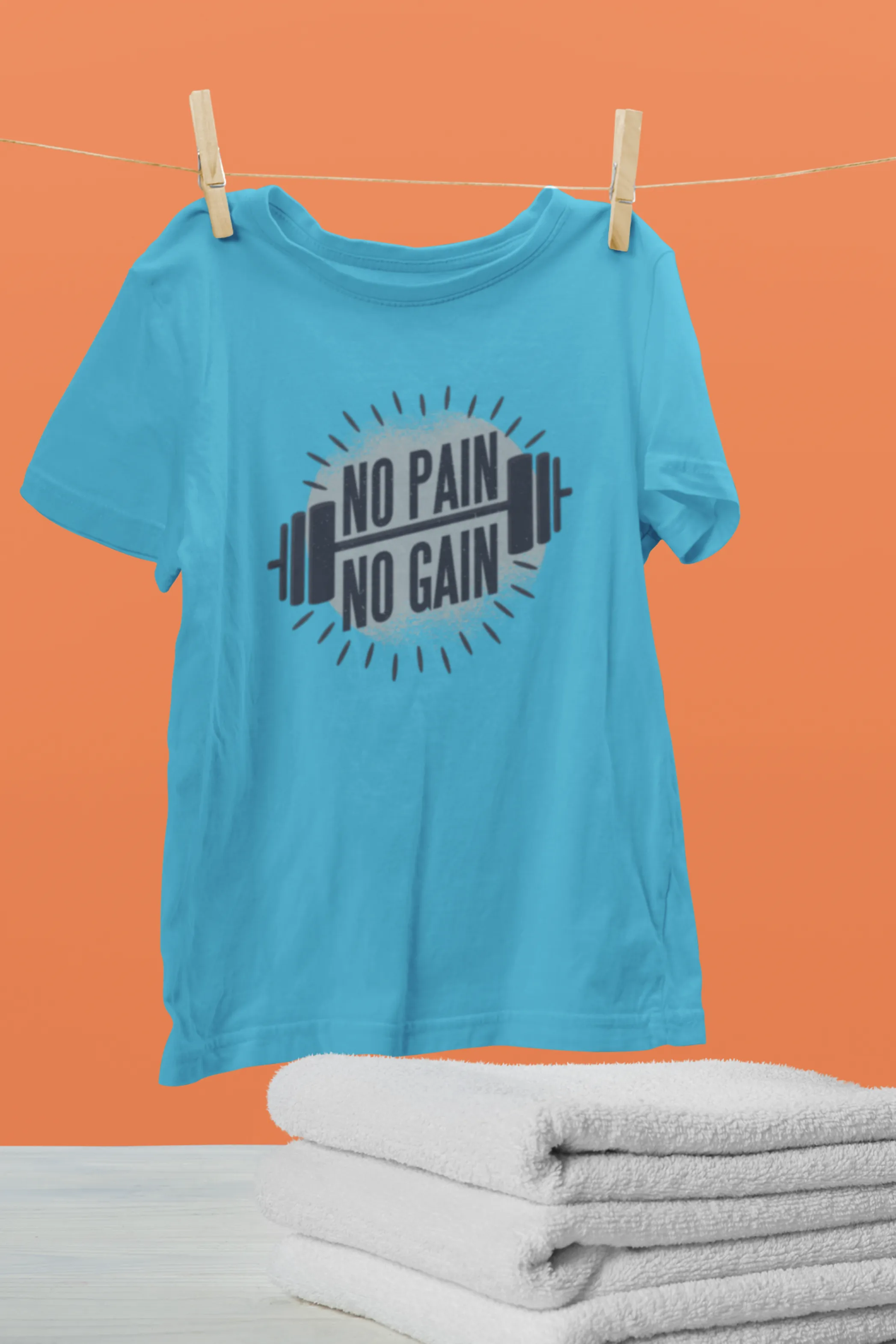 No Pain No Gain Printed Oversized T-shirt for Men