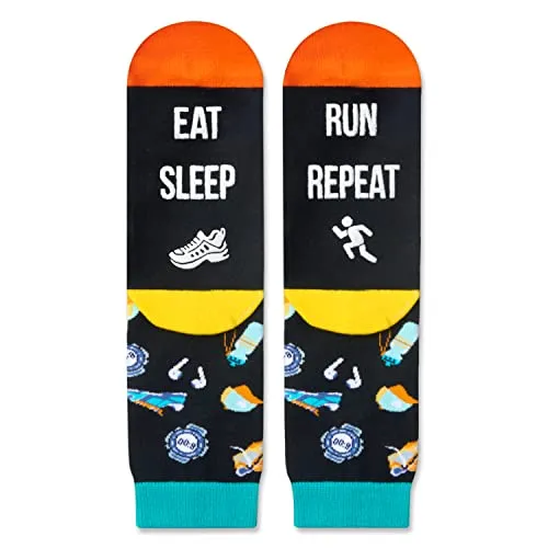 Novelty Running Socks for Men Women who Love to Run, Funny Running Gifts for Runners, Running Enthusiast Gifts