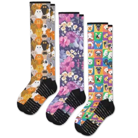 Paws And Petals Compression Socks Bundle 3-Pack