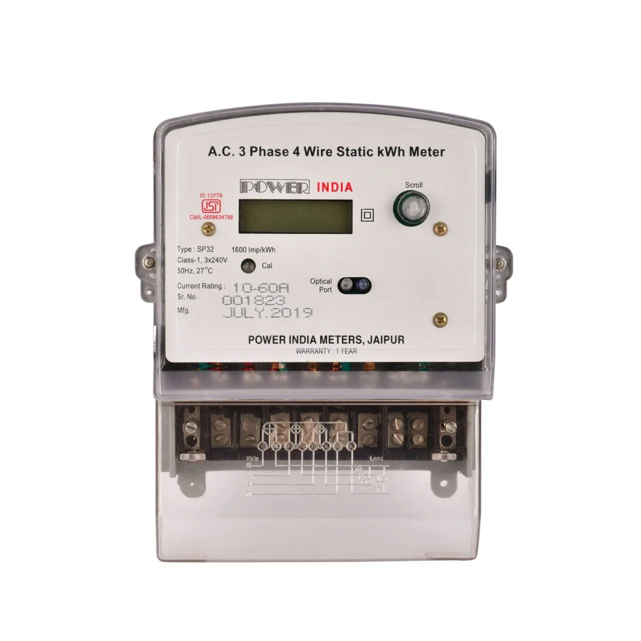 Power India Meters Three Phase Electronic Multifunction Energy Meter with Digital LCD Display