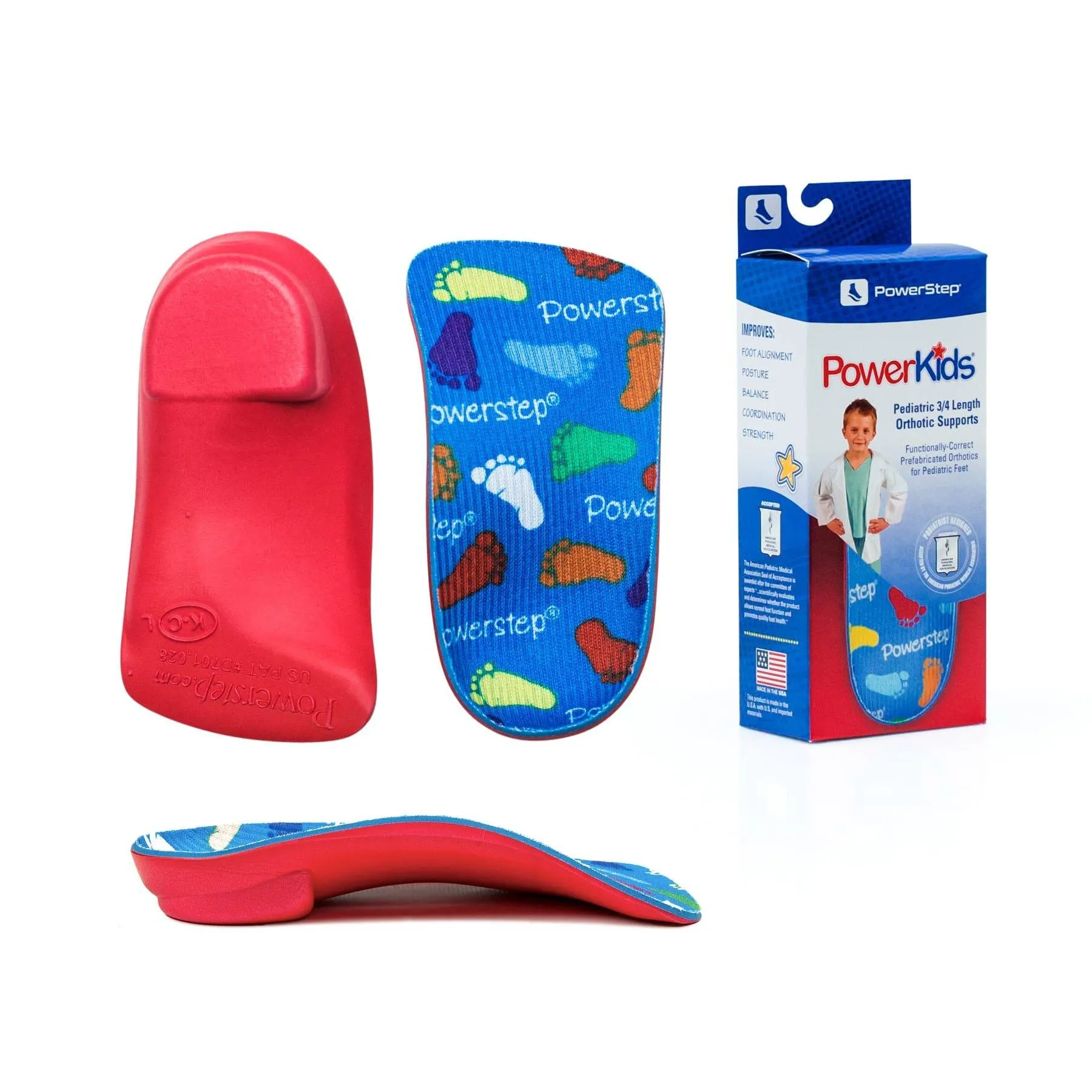 Powerstep PowerKids - Arch Supporting 3/4 Orthotic, Toddler 11.5 - 12.5