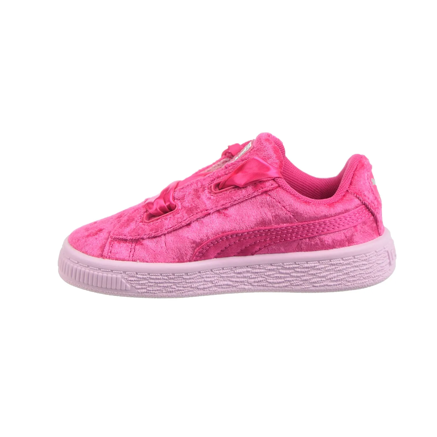 Puma Basket Heart Velour Toddlers' Shoes Beetroot Purple/Puma Silver