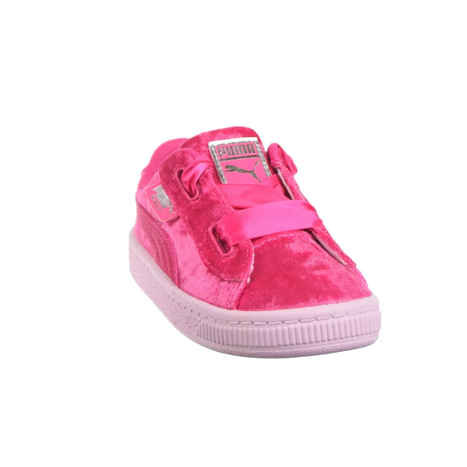 Puma Basket Heart Velour Toddlers' Shoes Beetroot Purple/Puma Silver