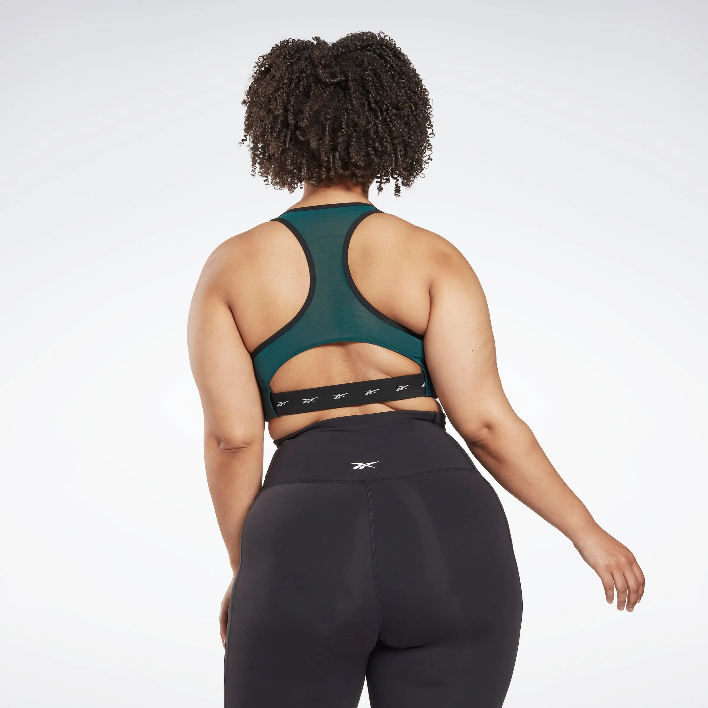 Reebok Apparel Women Reebok Lux Vector Racer Sports Bra (Plus Size) Forest Green