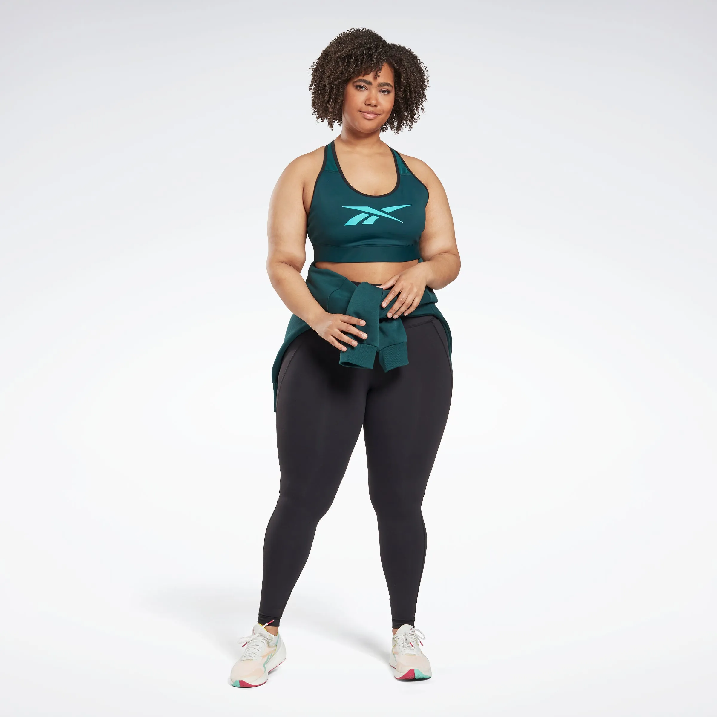 Reebok Apparel Women Reebok Lux Vector Racer Sports Bra (Plus Size) Forest Green