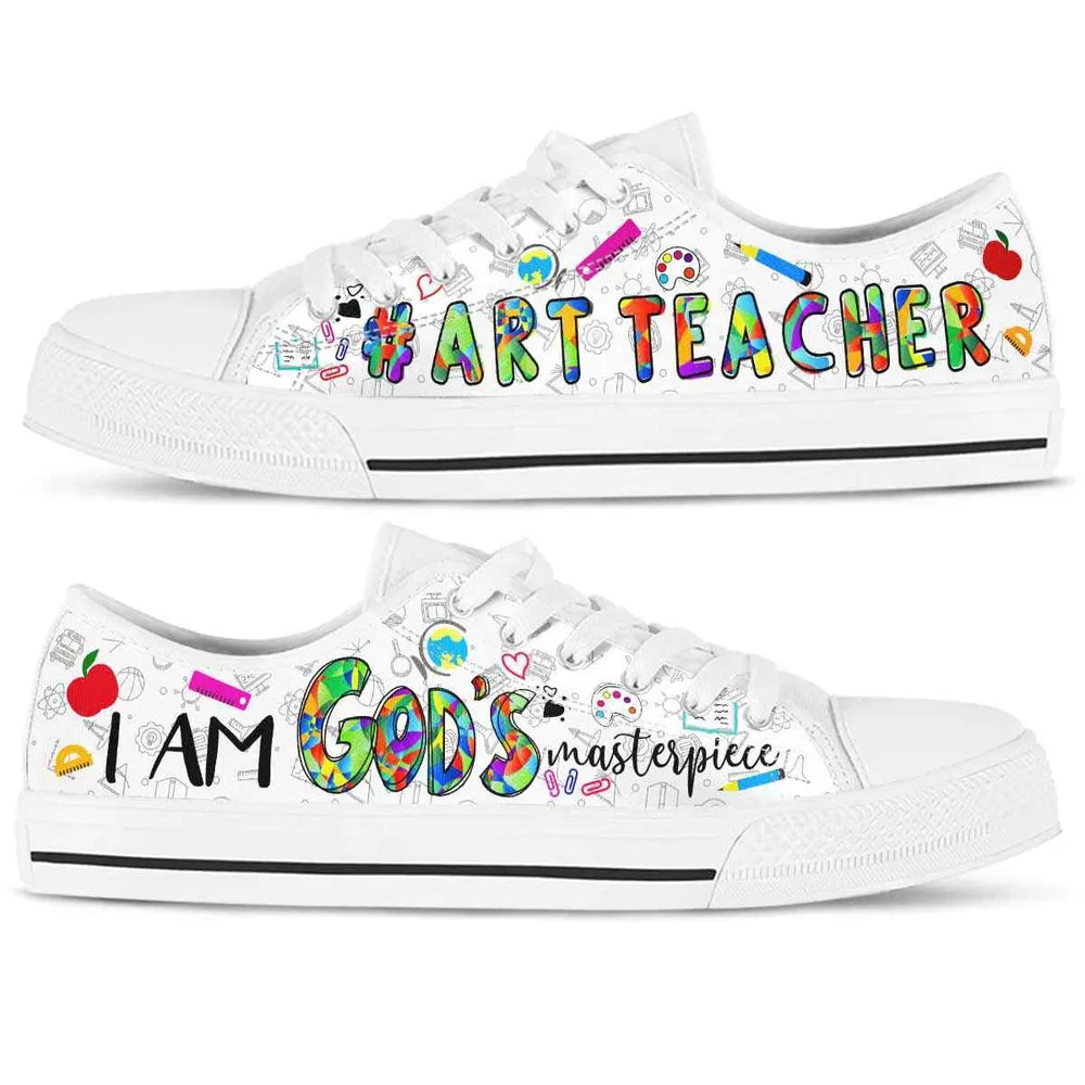 School Art Teacher Gods Masterpiece Low Top Shoes, Teacher Shoes, Low Top Sneakers