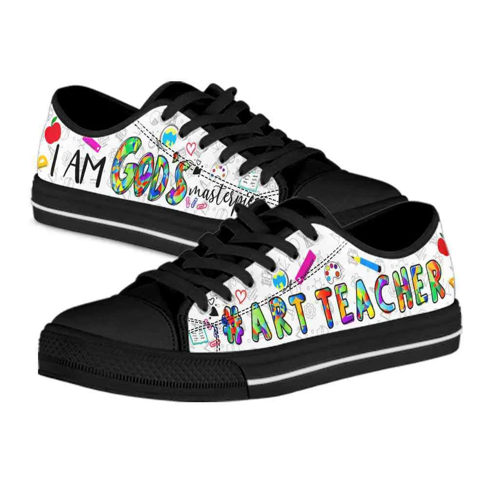 School Art Teacher Gods Masterpiece Low Top Shoes, Teacher Shoes, Low Top Sneakers