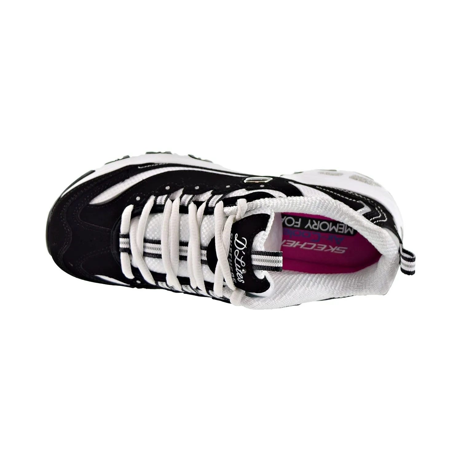 Skechers D'Lites Biggest Fan Memory Foam Women's Sneakers Black/White