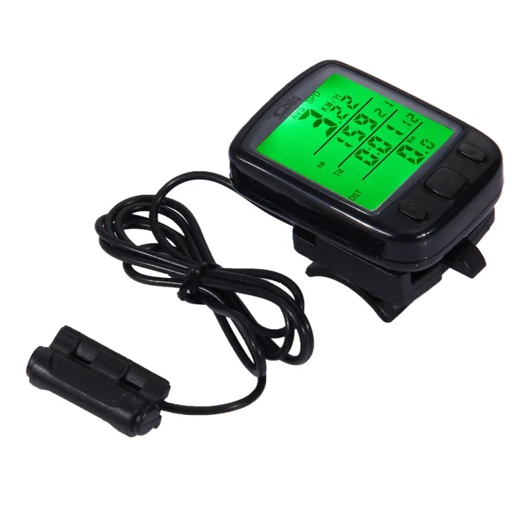 SunDing SD-563B Multifunction Wired LCD Screen Waterproof Bicycle Computer Odometer Speedometer withLight Control Backlight Function