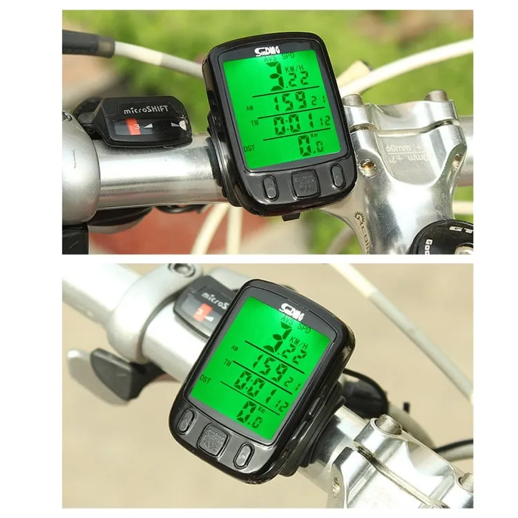 SunDing SD-563B Multifunction Wired LCD Screen Waterproof Bicycle Computer Odometer Speedometer withLight Control Backlight Function