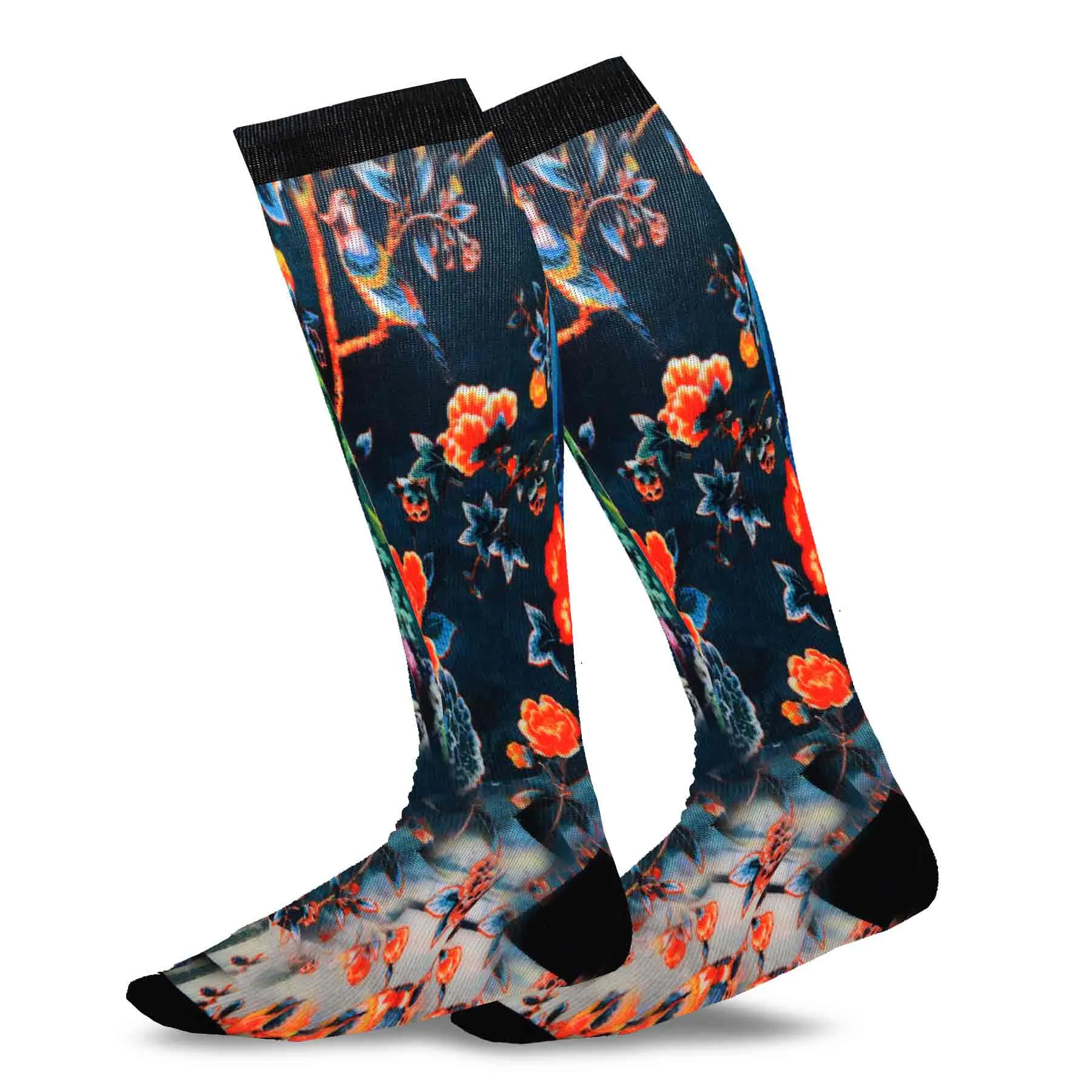 TeeHee Socks Unisex Compression Microfiber Knee High Print Large 3-Pack (12024)