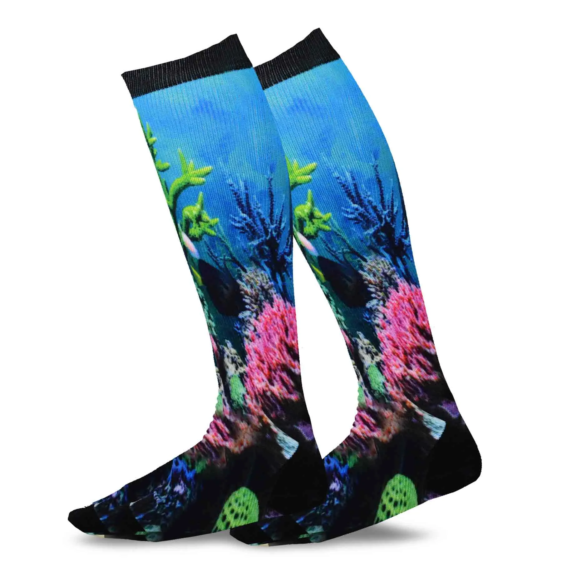 TeeHee Socks Unisex Compression Microfiber Knee High Print Large 3-Pack (12024)