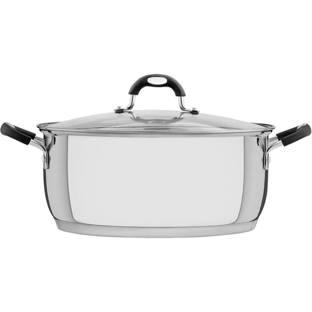 Tramontina Brazil  Solar Silicon 28cm 7.1L Shallow Stainless Steel Casserole with Tri-ply Bottom