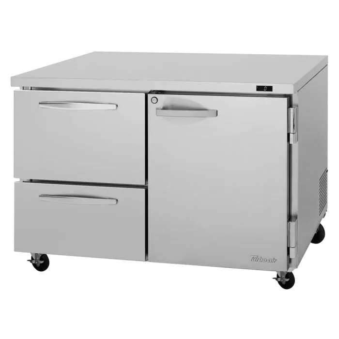 Turbo Air - PUF-48-D2R(L)-N, 2 Drawers 1 Right(Left) Hinged Door Undercounter Freezer