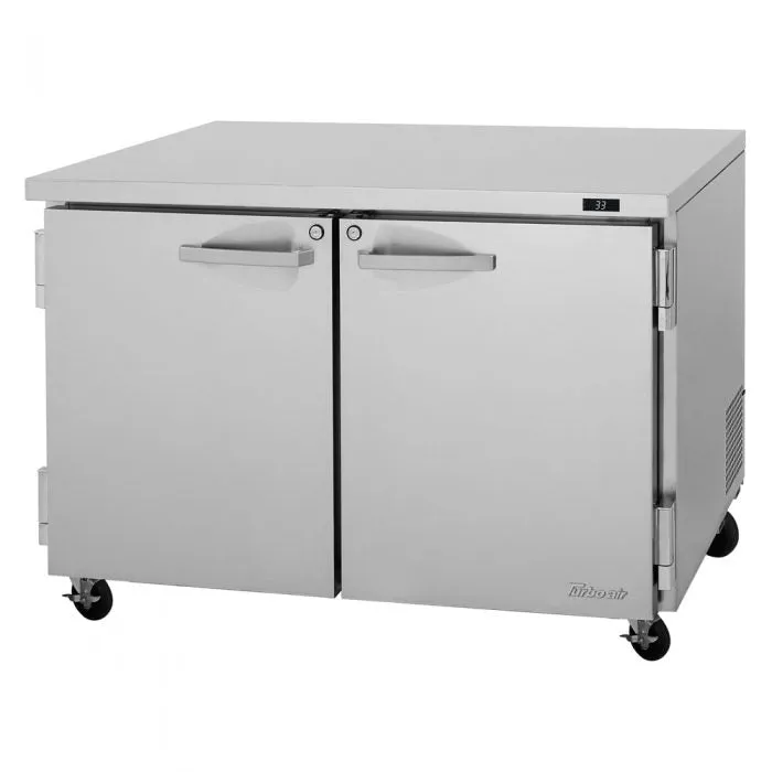 Turbo Air - PUR-48-N(-AL)(-AR), 2 Solid Doors Undercounter Refrigerator