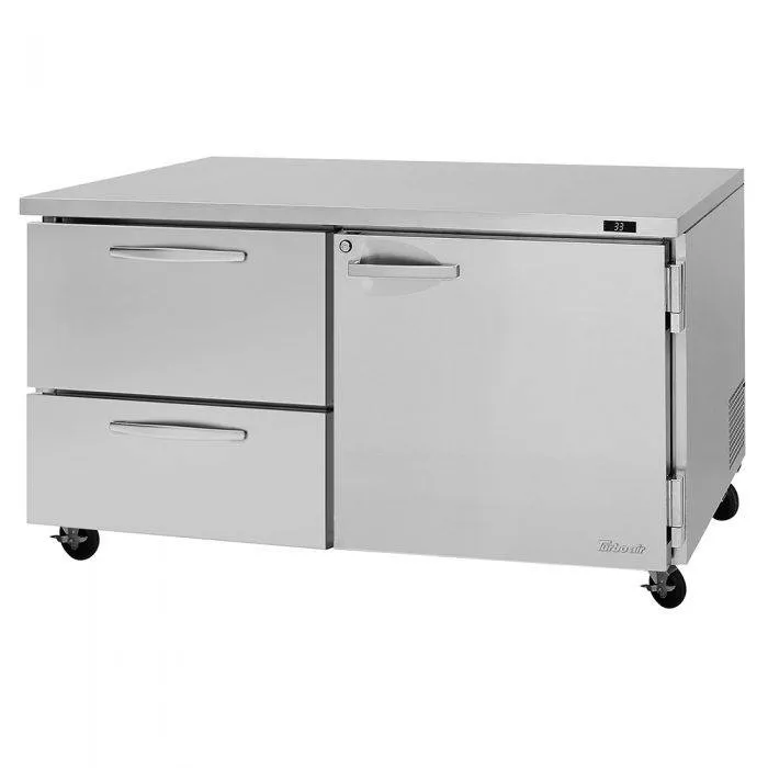 Turbo Air - PUR-60-D2R(L)-N, 2 Drawers 1 Right(Left) Hinged Door Undercounter Refrigerator