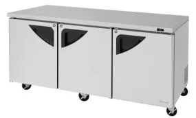 Turbo Air - TUR-72SD-N, 3 Solid Doors Undercounter Refrigerator