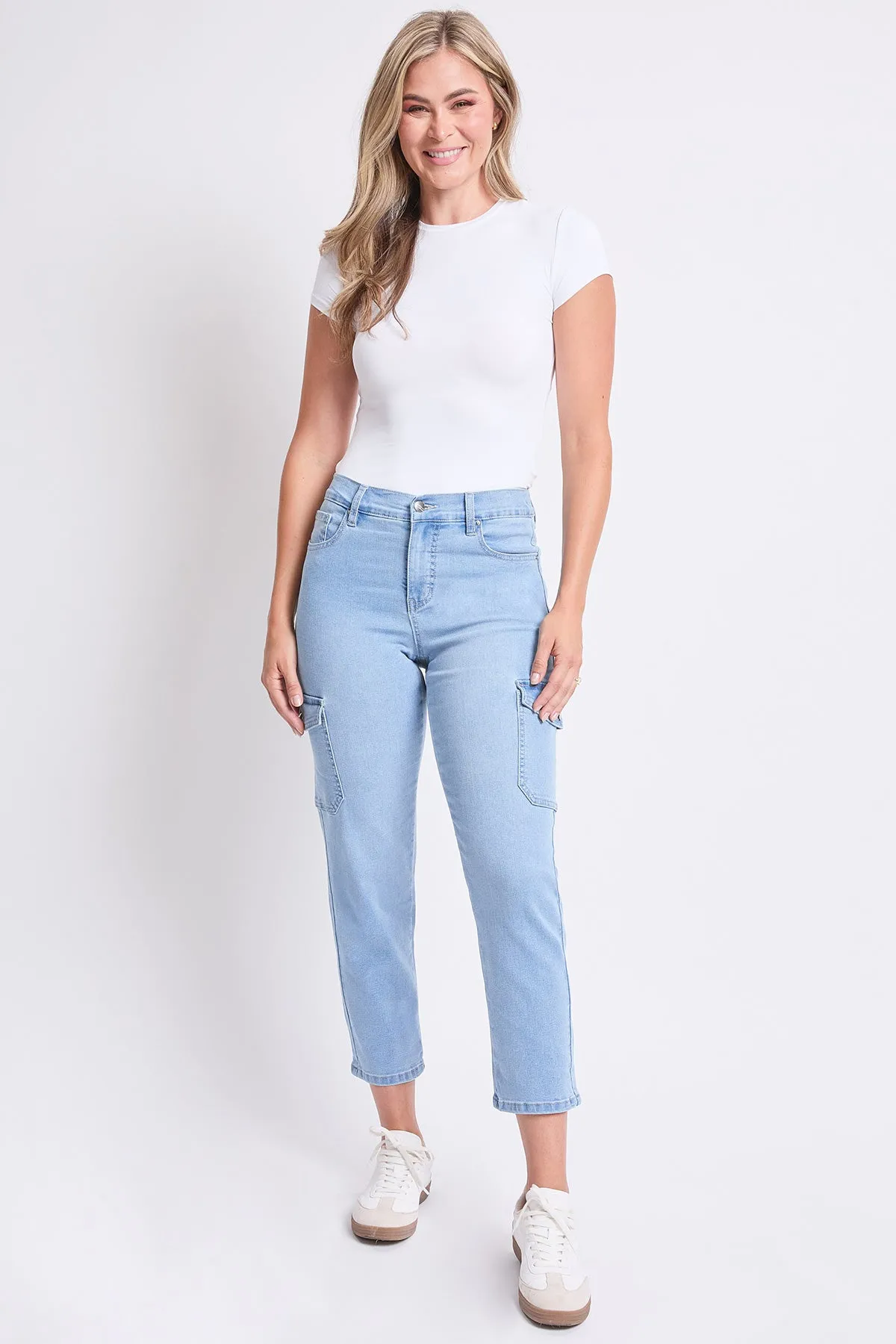 Women's High Rise Slim Straight Cargo Jeans