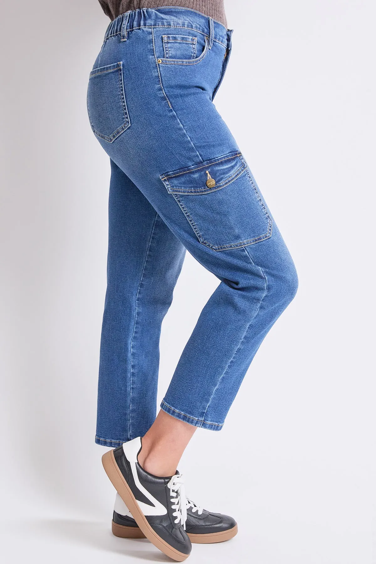 Women's High Rise Slim Straight Cargo Jeans